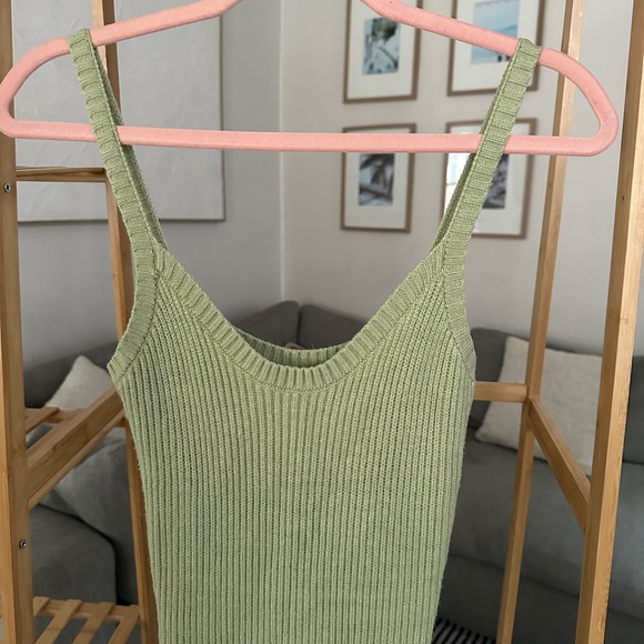 Lulus Light Green Knit Midi Dress - Picture 2 of 4